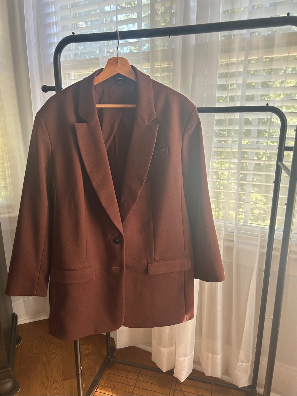 Express Women's Chocolate Brown Single-Button Blazer